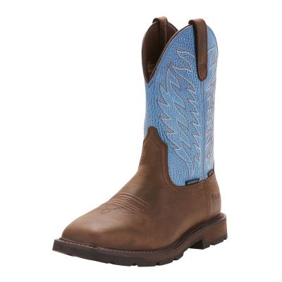 Ariat Groundbreaker Koyu Mavi / Kahverengi Iş Ayakkabıları Erkek (41566-989)